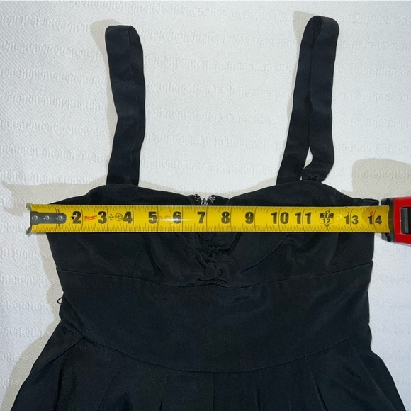 J. Crew Silk Sweetheart A-line 100% Silk Dress Womens Size 4 Black Empire Waist - Picture 5 of 10